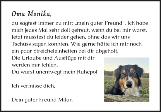 Anzeige von Monika  von Kölner Stadt-Anzeiger / Kölnische Rundschau / Express