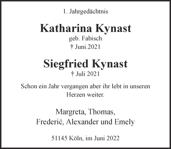 Anzeige von Siegfried Kynast von  EXPRESS - Die Woche 