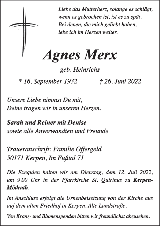 Anzeige von Agnes Mex von  Werbepost 