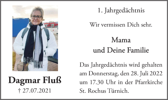Anzeige von Dagmar Fluß von  Werbepost 