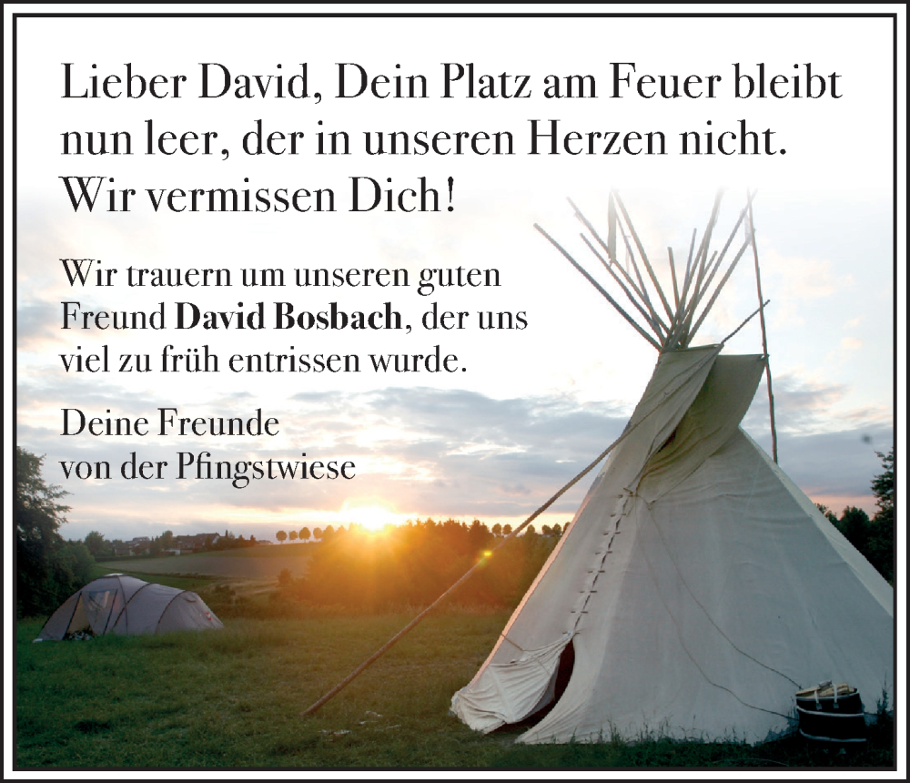  Traueranzeige für David Bosbach vom 02.07.2022 aus Kölner Stadt-Anzeiger / Kölnische Rundschau / Express