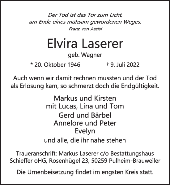 Anzeige von Elvira Laserer von  Werbepost 