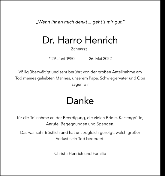 Anzeige von Harro Henrich von Kölner Stadt-Anzeiger / Kölnische Rundschau / Express