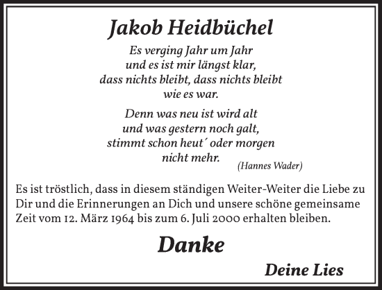 Anzeige von Jakob Heidbüchel von  Werbepost 