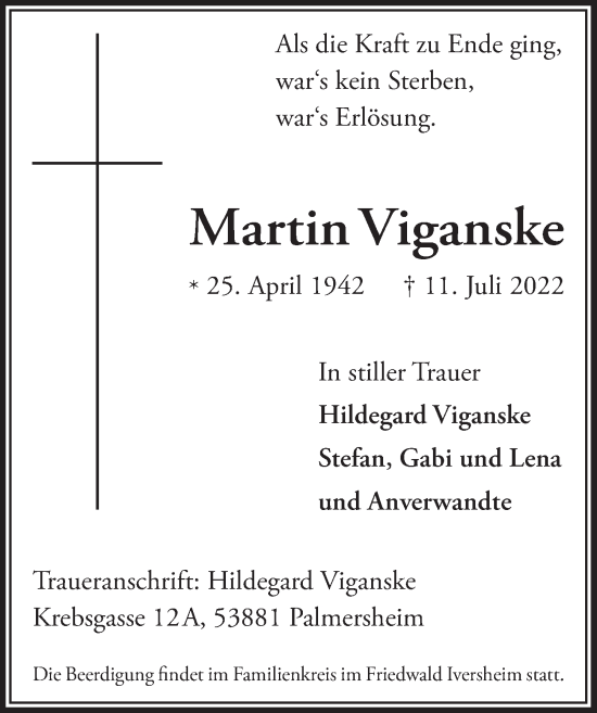 Anzeige von Martin Viganske von  Blickpunkt Euskirchen 