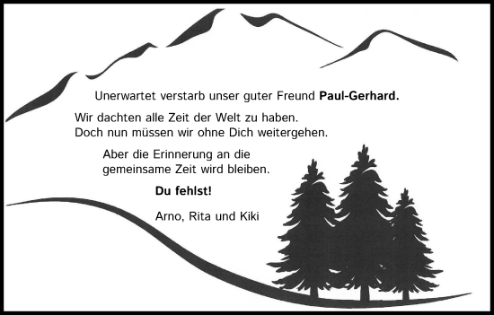 Anzeige von Paul-Gerhard  von Kölner Stadt-Anzeiger / Kölnische Rundschau / Express
