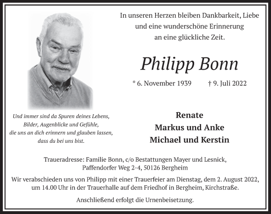 Anzeige von Philipp Bonn von  Werbepost 