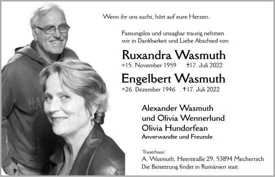 Anzeige von Ruxandra Wasmuth von  Blickpunkt Euskirchen 