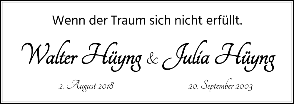  Traueranzeige für Walter Hüyng vom 18.07.2023 aus Kölner Stadt-Anzeiger / Kölnische Rundschau / Express