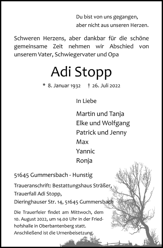 Anzeige von Adi Stopp von  Anzeigen Echo 