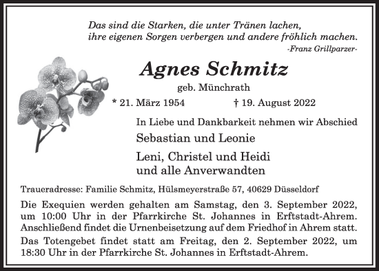 Anzeige von Agnes Schmitz von  Werbepost 