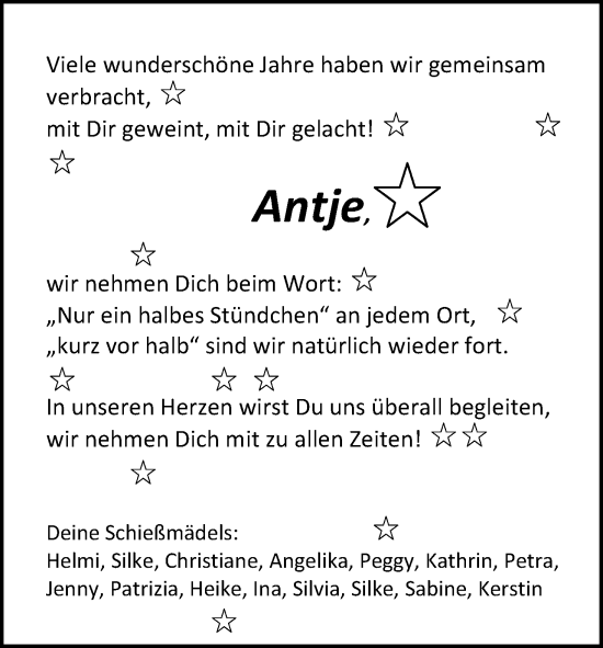 Anzeige von Antje  von Kölner Stadt-Anzeiger / Kölnische Rundschau / Express