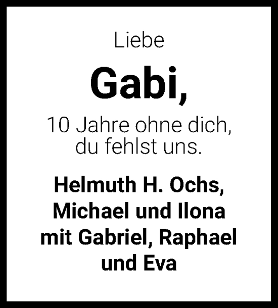 Anzeige von Gabi  von Kölner Stadt-Anzeiger / Kölnische Rundschau / Express