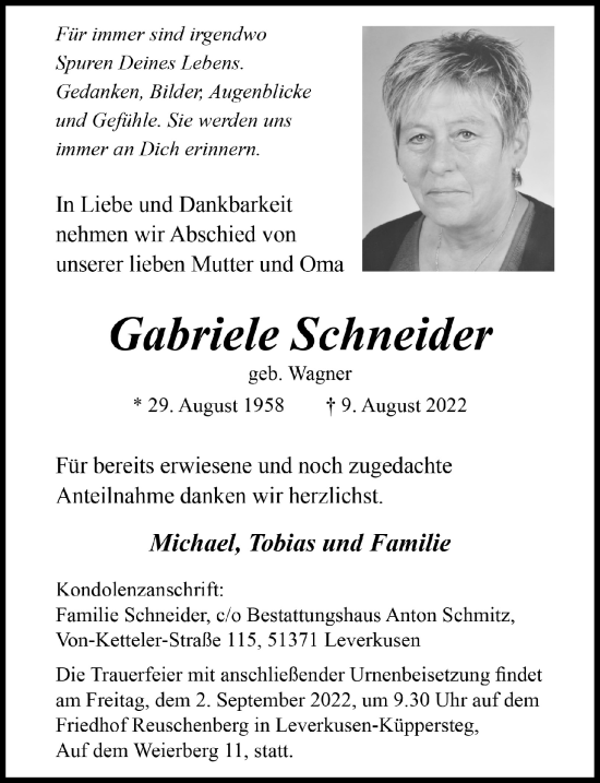 Anzeige von Gabriele Schneider von  Lokale Informationen 