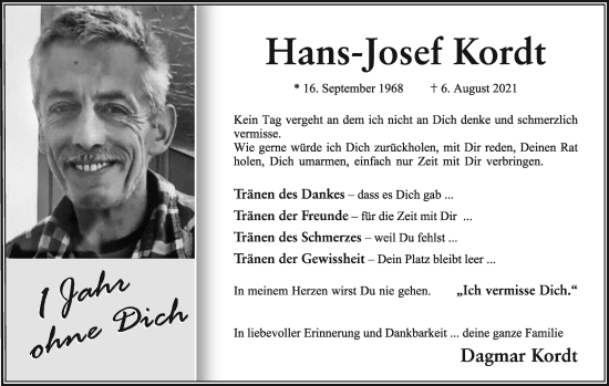 Anzeige von Hans-Josef Kordt von Kölner Stadt-Anzeiger / Kölnische Rundschau / Express