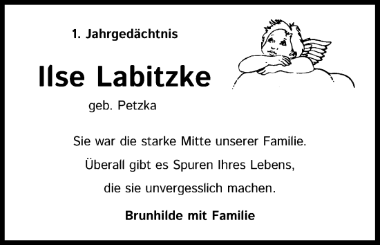 Anzeige von Ilse Labitzke von Kölner Stadt-Anzeiger / Kölnische Rundschau / Express