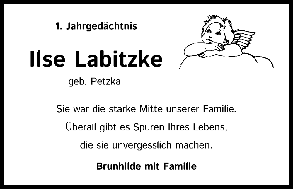  Traueranzeige für Ilse Labitzke vom 18.08.2022 aus Kölner Stadt-Anzeiger / Kölnische Rundschau / Express