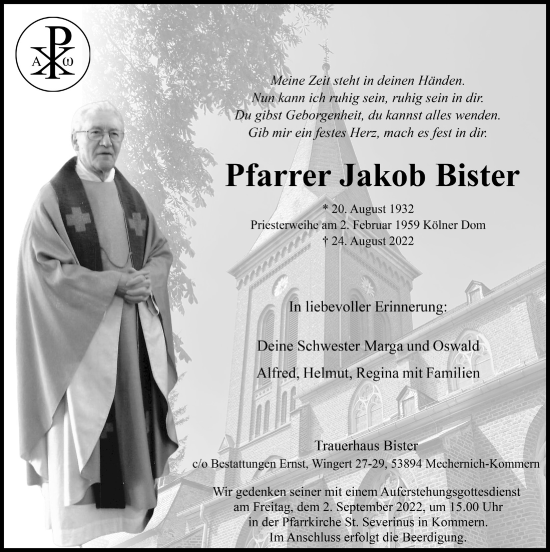 Anzeige von Jakob Bister von  Blickpunkt Euskirchen 