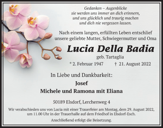 Anzeige von Lucia Della Badia von  Werbepost 