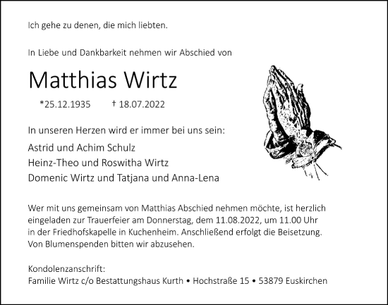 Anzeige von Matthias Wirtz von  Blickpunkt Euskirchen 