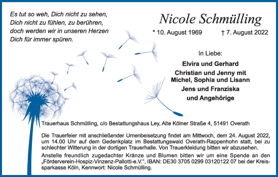 Anzeige von Nicole Schmülling von Kölner Stadt-Anzeiger / Kölnische Rundschau / Express