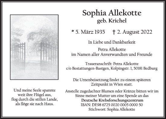 Anzeige von Sophia Allekotte von  Werbepost 