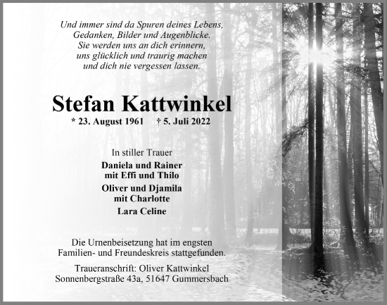 Anzeige von Stefan Kattwinkel von  Anzeigen Echo 