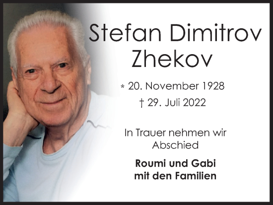 Anzeige von Stefan Dimitrov Zhekov von Kölner Stadt-Anzeiger / Kölnische Rundschau / Express