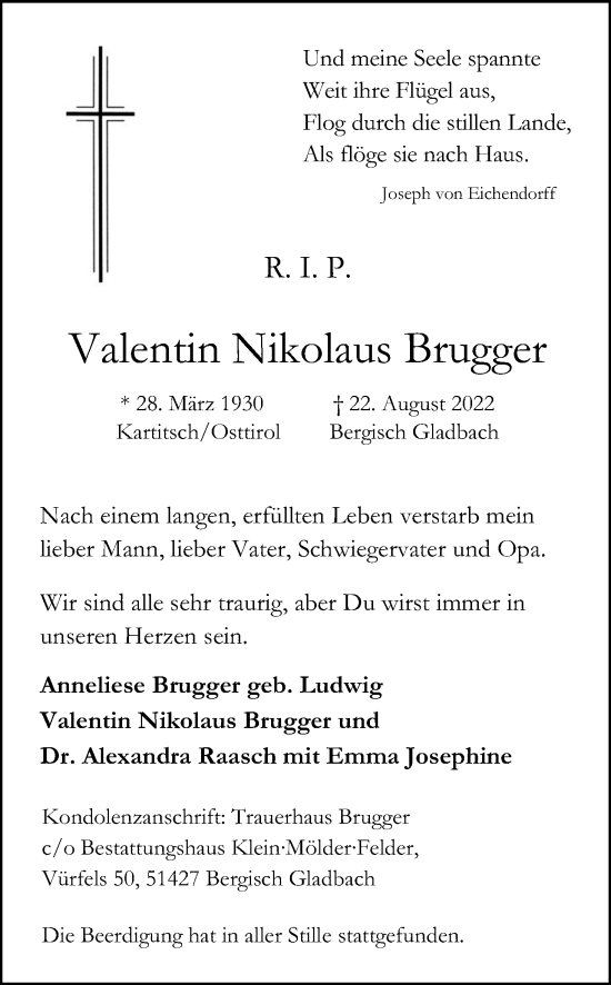 Anzeige von Va Br von Kölner Stadt-Anzeiger / Kölnische Rundschau / Express