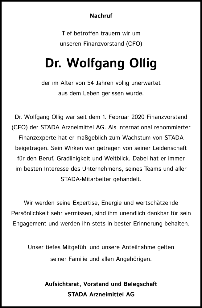  Traueranzeige für Wolfgang Ollig vom 27.08.2022 aus Kölner Stadt-Anzeiger / Kölnische Rundschau / Express