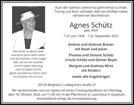 Anzeige von Agnes Schütz von  Werbepost 