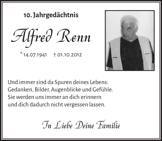 Anzeige von Alfred Renn von  Blickpunkt Euskirchen 