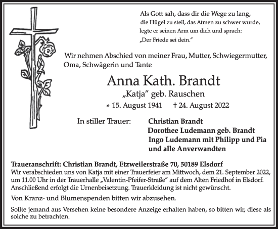 Anzeige von Anna  Brandt von  Werbepost 