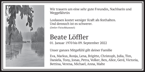 Anzeige von Beate Löffler von  Werbepost 
