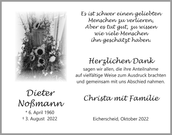 Anzeige von Dieter Noßmann von  Blickpunkt Euskirchen 