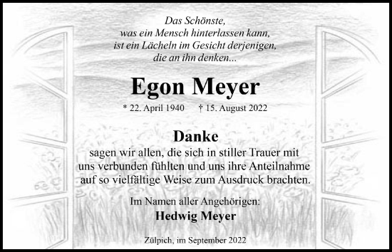 Anzeige von Egon Meyer von  Blickpunkt Euskirchen 