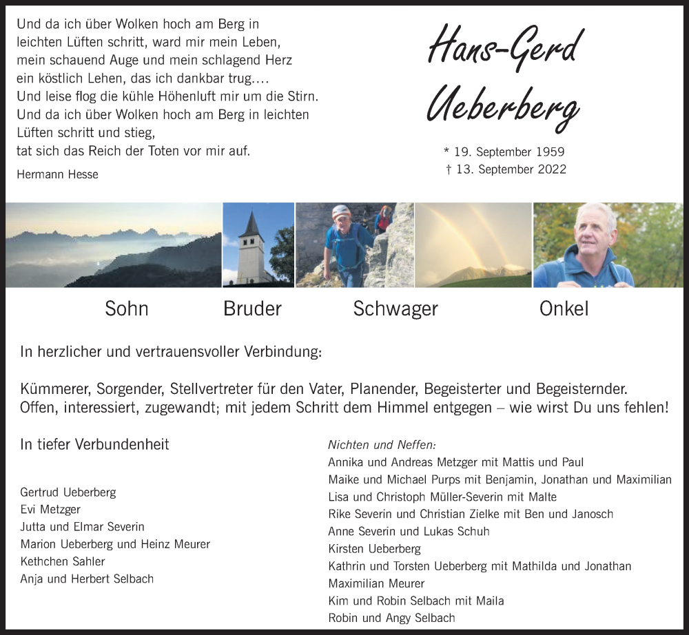 Traueranzeige für Hans-Gerd Ueberberg vom 24.09.2022 aus Kölner Stadt-Anzeiger / Kölnische Rundschau / Express
