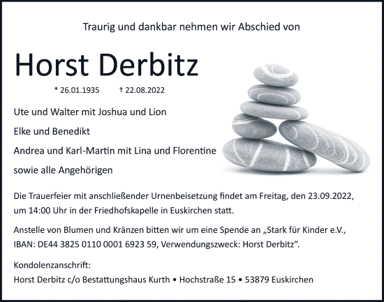 Anzeige von Horst Derbitz von  Blickpunkt Euskirchen 