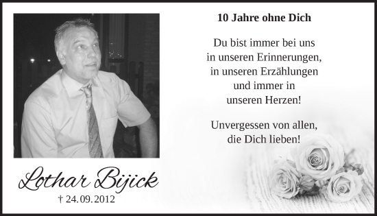 Anzeige von Lothar Bijick von  Blickpunkt Euskirchen 