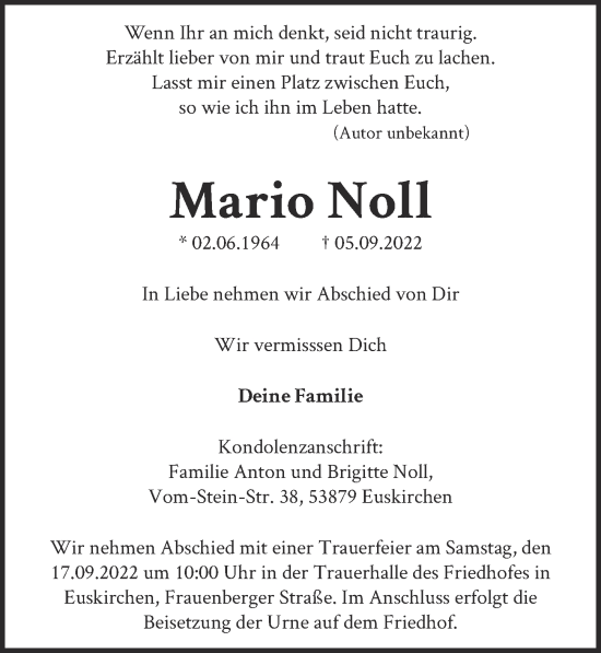Anzeige von Mario Noll von  Blickpunkt Euskirchen 