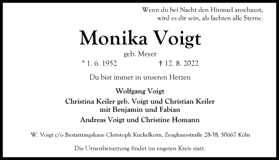 Anzeige von Monika Voigt von  Werbepost 