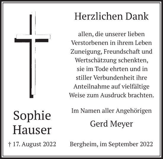Anzeige von Sophie Hauser von  Werbepost 