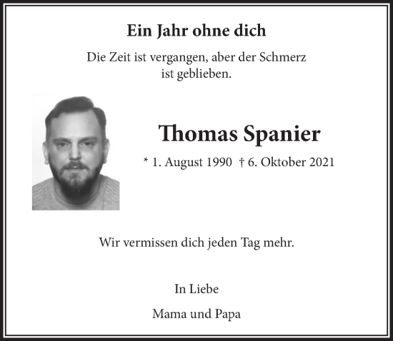Anzeige von Thomas Spanier von  Bergisches Handelsblatt 