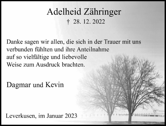 Anzeige von Adelheid Zähringer von  Lokale Informationen 