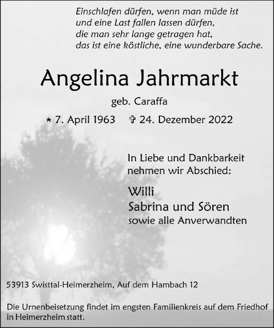 Anzeige von Petra Angelina Jahrmarkt von  Schaufenster/Blickpunkt 