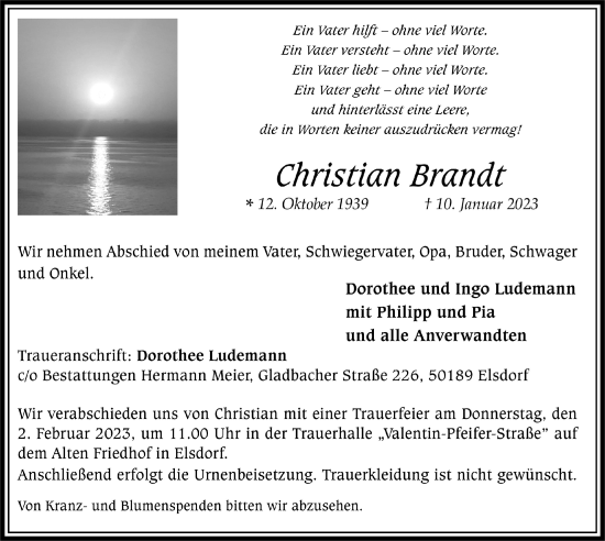 Anzeige von Christian Brandt von  Werbepost 