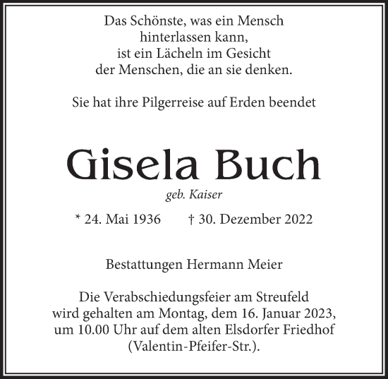 Anzeige von Gisela Buch von  Werbepost 