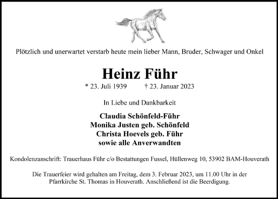 Anzeige von Heinz Führ von  Blickpunkt Euskirchen 