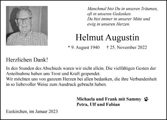 Anzeige von Helmut Augustin von  Blickpunkt Euskirchen 