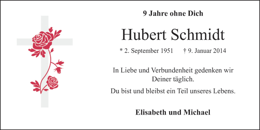  Traueranzeige für Hubert Schmidt vom 18.07.2023 aus  Blickpunkt Euskirchen 